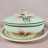 New Givors earthenware soup tureen Flora model