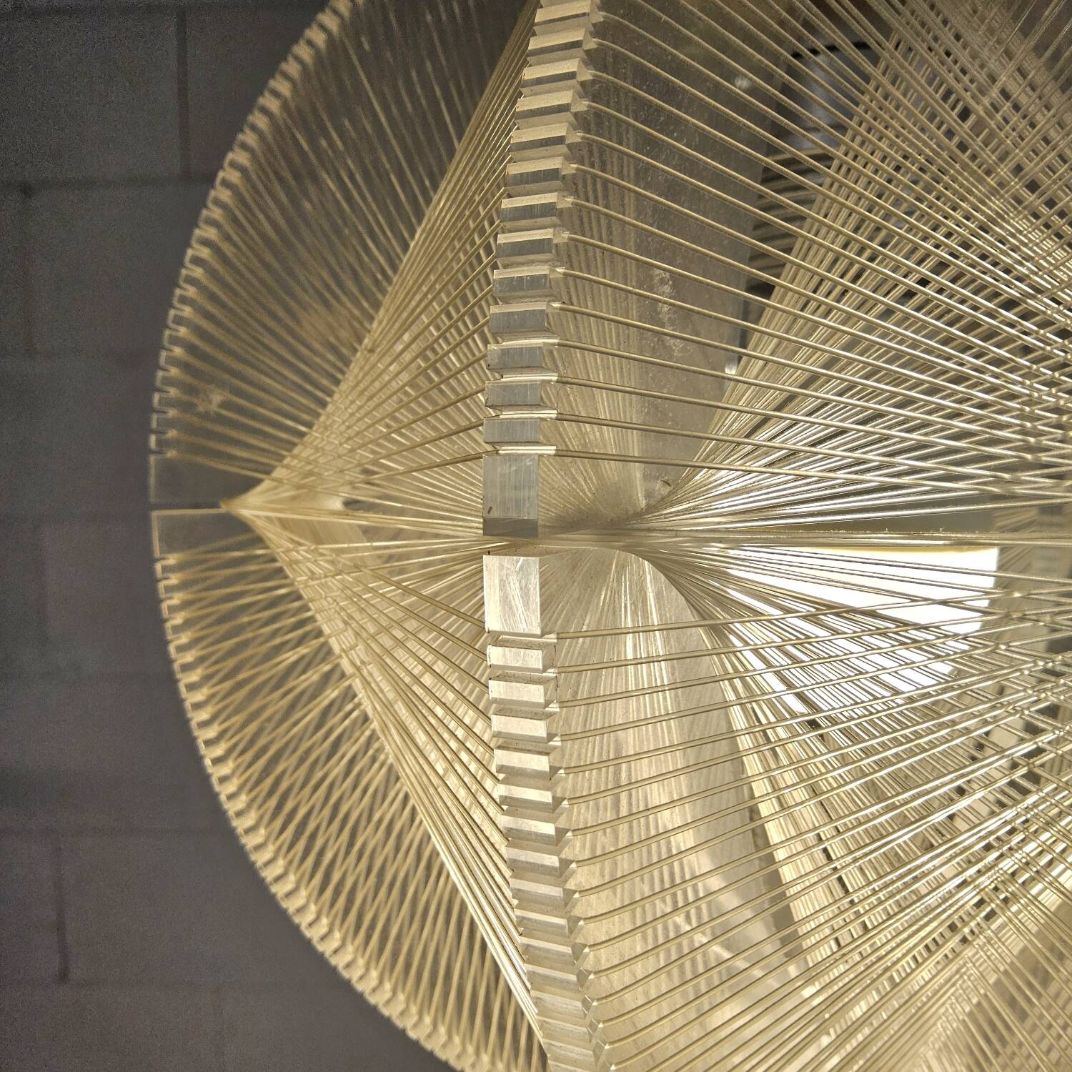 Vintage Space-Age Paul Secon nylon wire pendant lamp Sompex