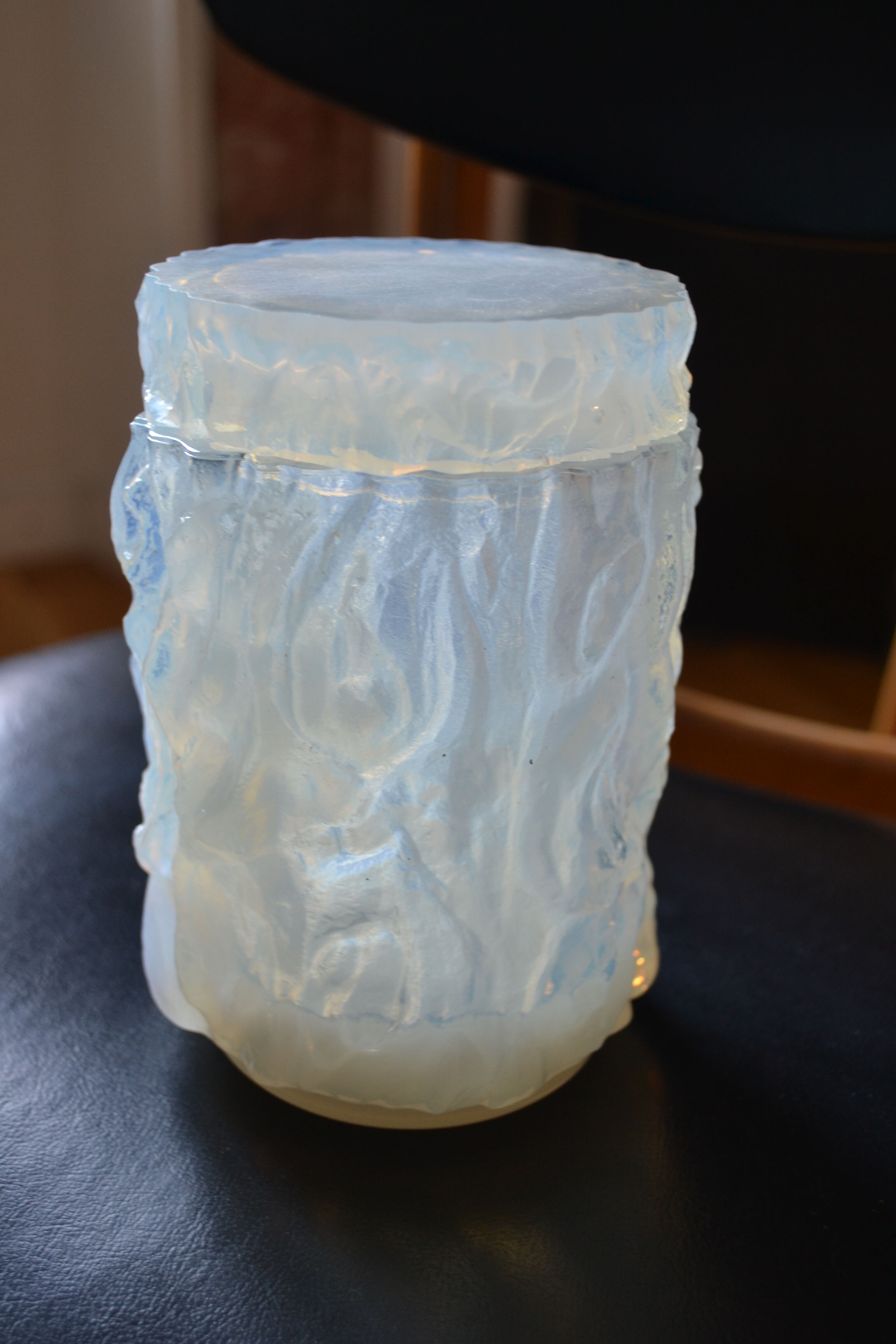 3 opalescent glass jars 60's geoffrey baxter