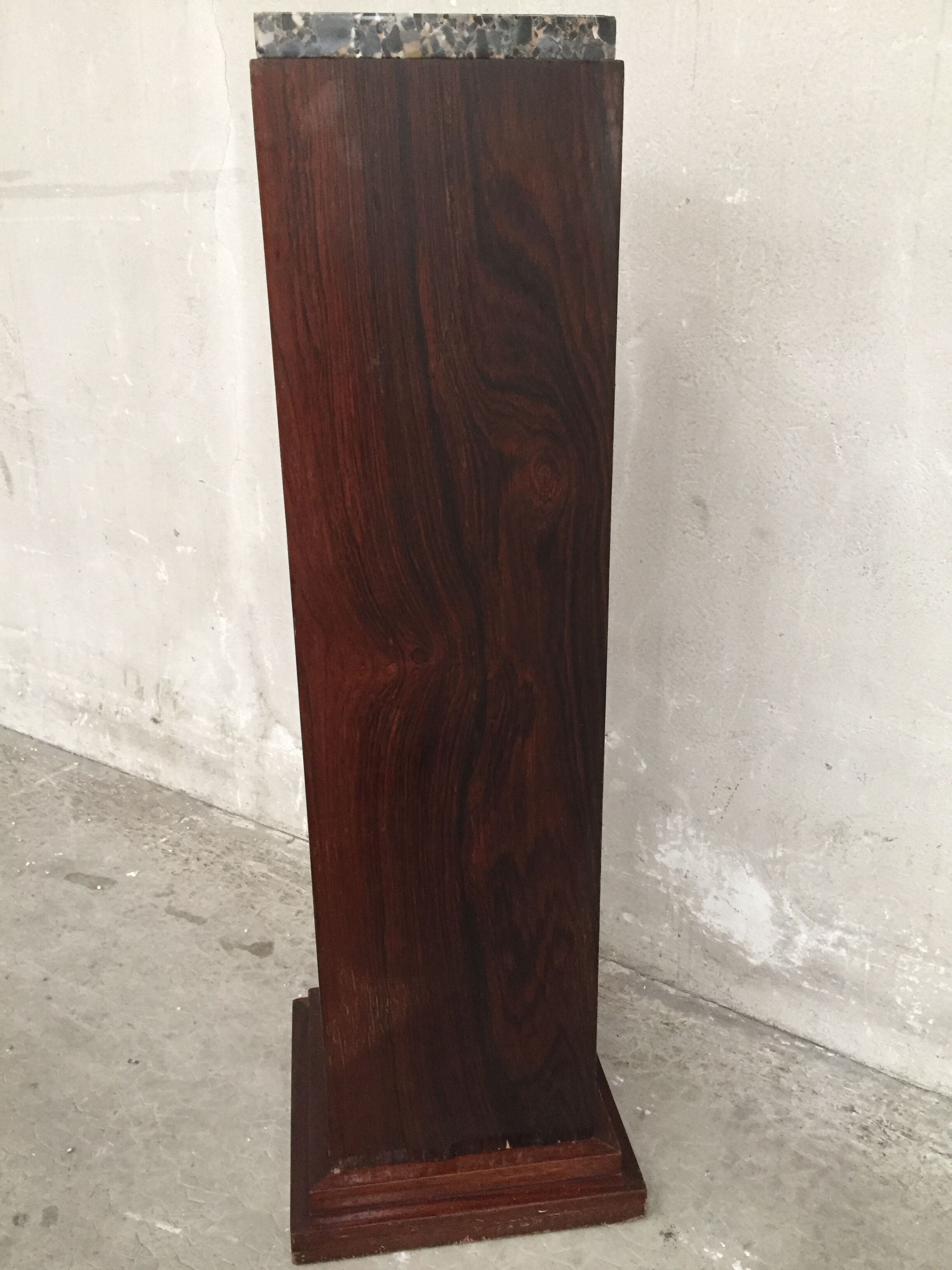 Art deco rosewood and marble column
