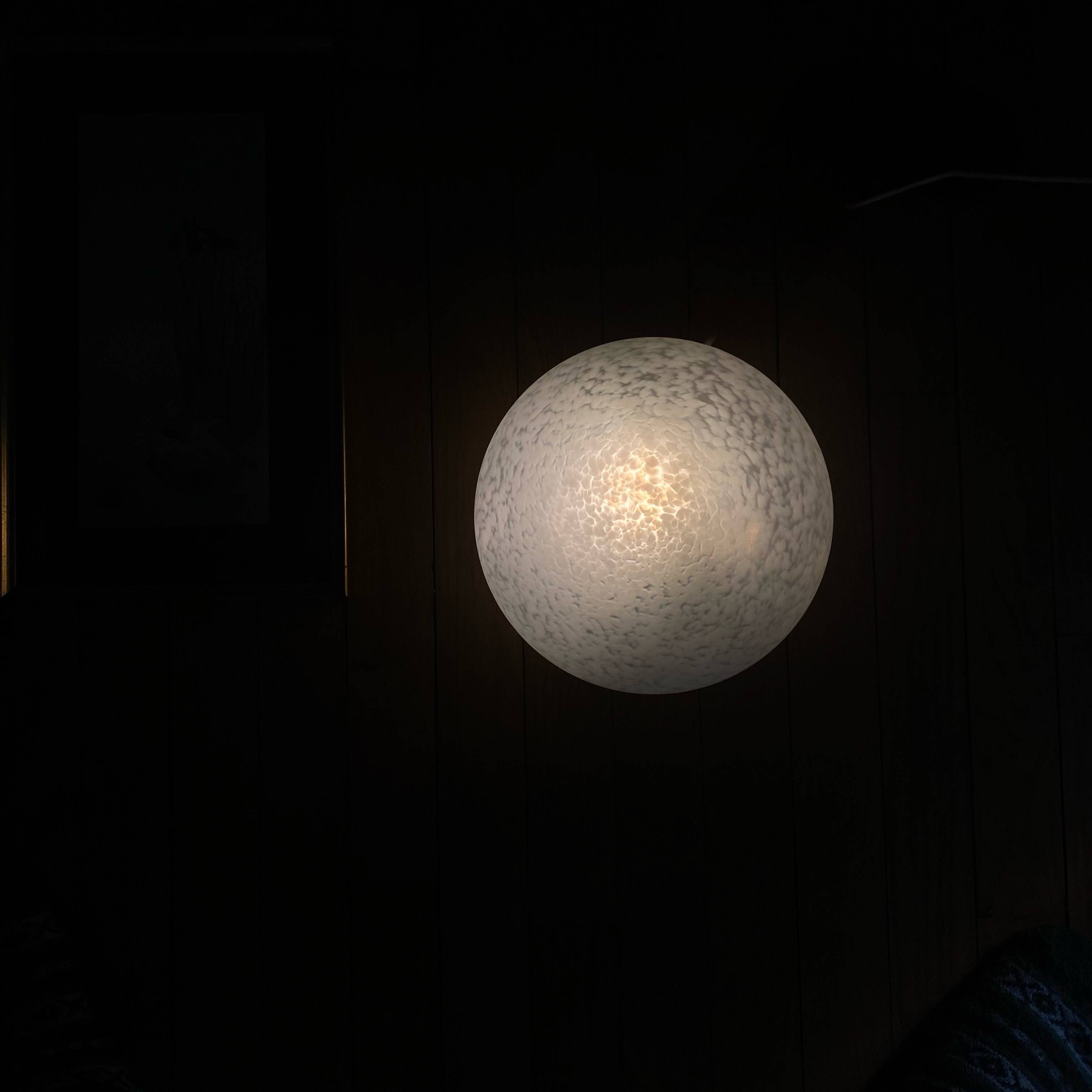 White moulded glass ceiling light Clichy