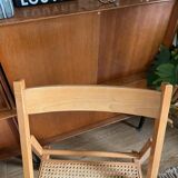 Vintage glass and cane folding chair