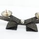Brutalist modernist chandelier with four peaks in hammered metal 1960-1970