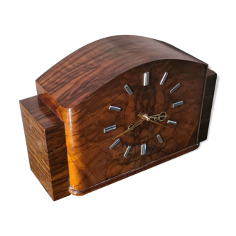 Art Deco clock in rosewood from Rio 1920 circa 38x13 not tested mounted in electricity