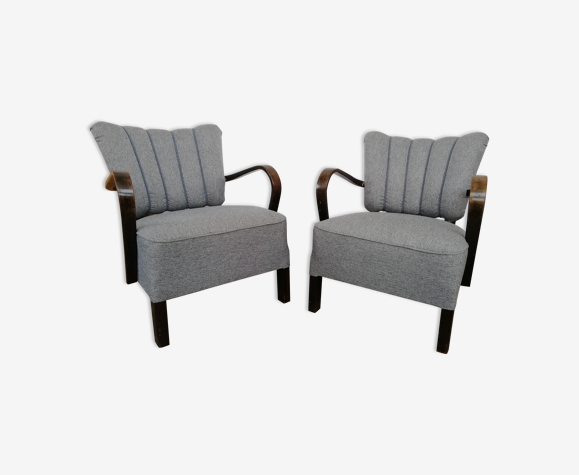 Paire de fauteuil cocktail Halabala, tchèque, 1940