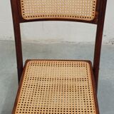 Folding chairs in wood and cane, 80's