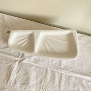 Vintage white ceramic wall-mounted soap dish