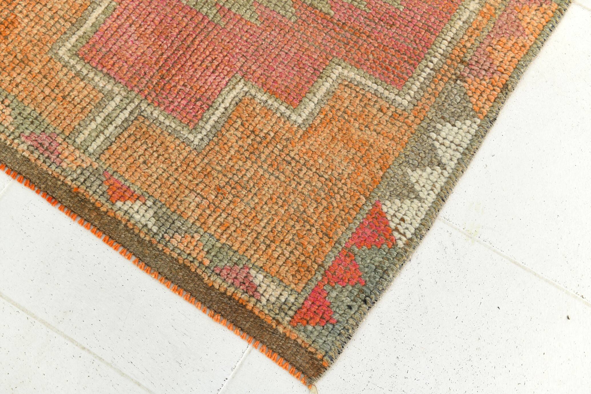 Super Soft Wool Vintage Runner Rug, 95x350Cm