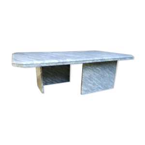 Table basse vintage en marbre travertin
