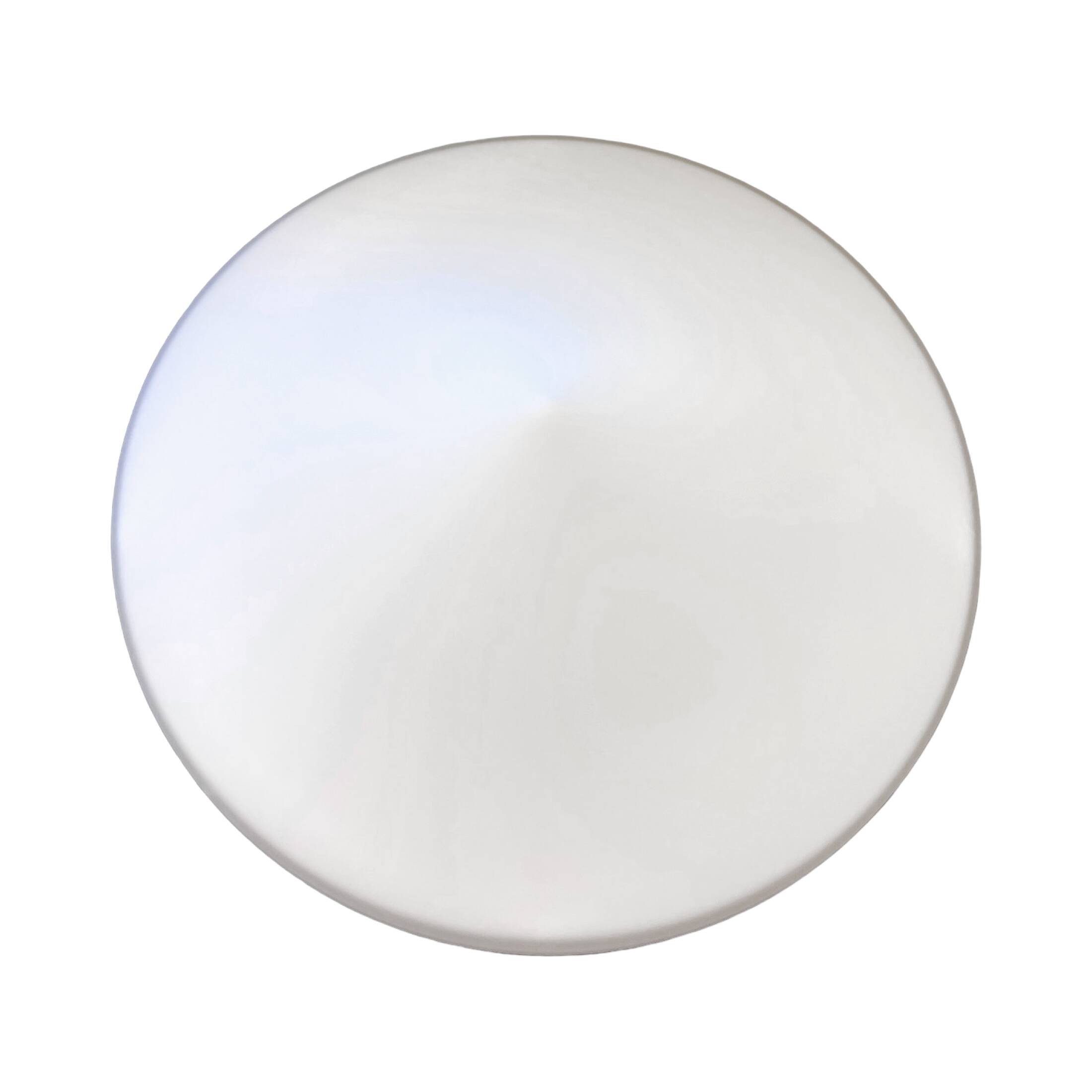 Round white glass ceiling lamp, Penko Pieńsk, Poland 1970s