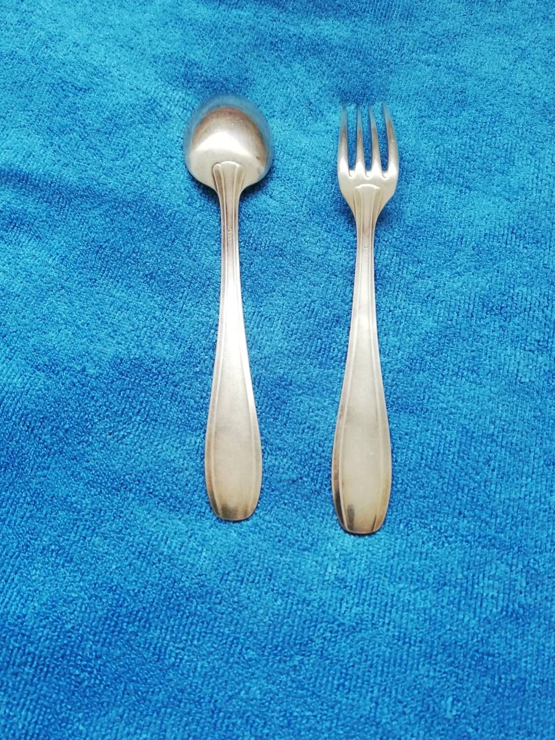 Gianini silver-plated spoon and fork