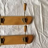Pair of vintage wall coat racks - 3 hooks