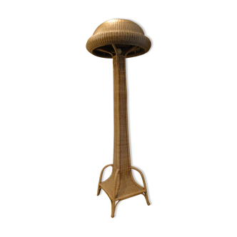 Vintage lamppost in rattan shape mushroom France 1950