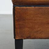 Square Sheepskin Leather Ottoman