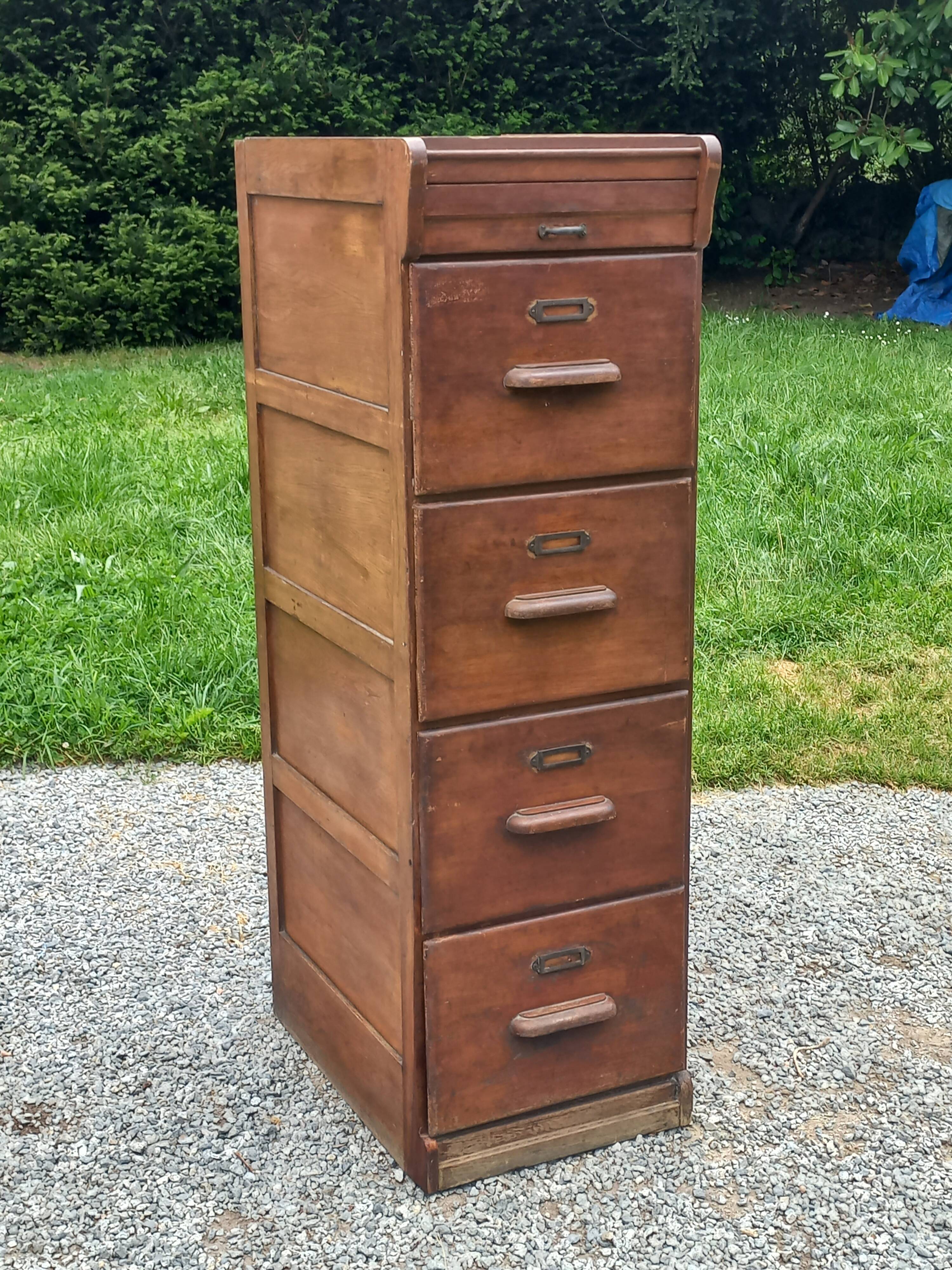 Oak craft cabinet with 5 drawers from the 1930s/1950s