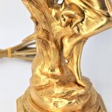 Naïade Lamp sculpture Art Nouveau in Golden Metal Signed by J.CAUSSE