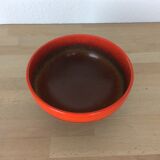 Orange and brown ceramic salad