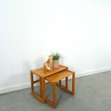 Teak vintage bijzettafel set