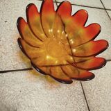 Very rare Indiana glass, amber lotus flower.