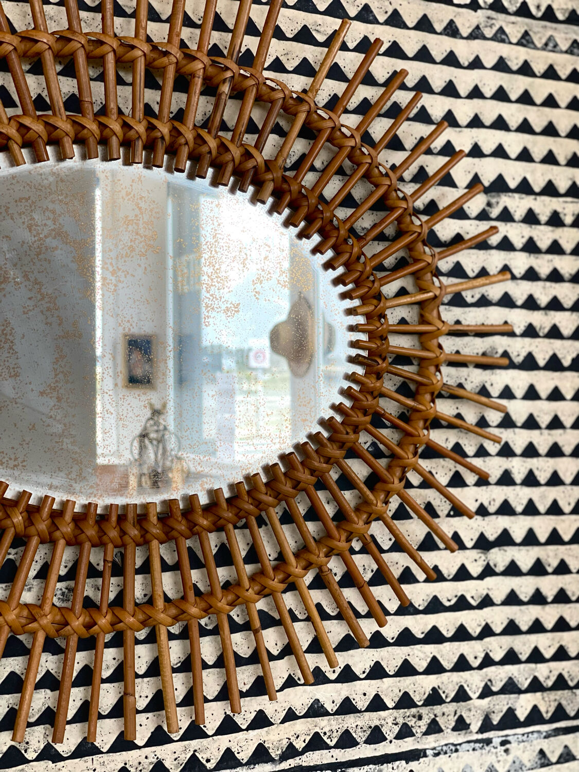 Rattan mirror 1960 48x60cm