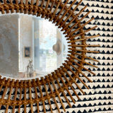 Rattan mirror 1960 48x60cm