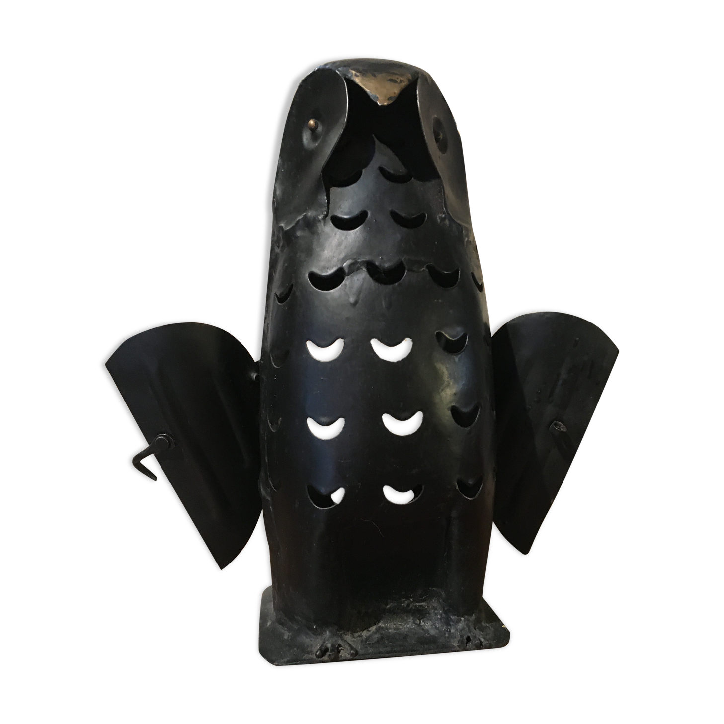 Metal owl, photophore