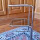 Vintage 70s shelf in chromed metal and smoked glass