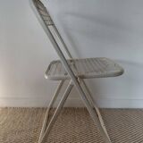 3 vintage folding chairs Talin design Italian 70s - mesh metal