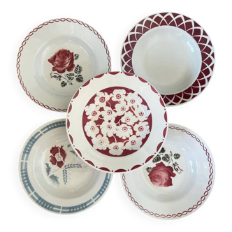 Assiettes creuses dépareillées