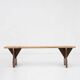 Rustic Wooden Bench in with Brown Painted Feet, France, 1890s