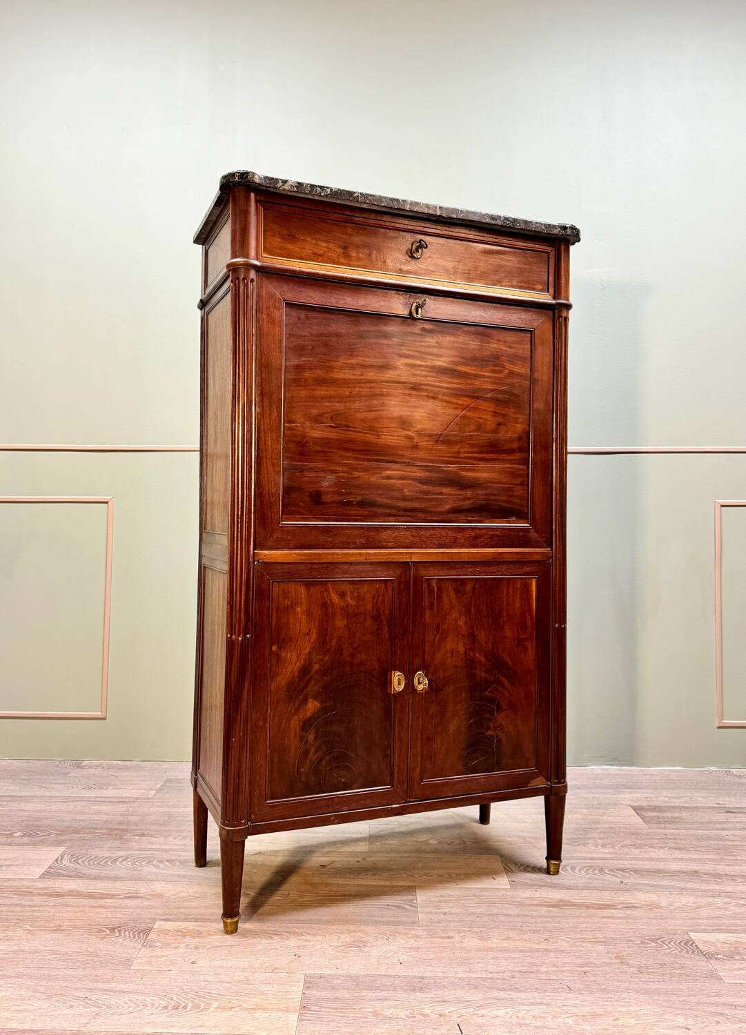 Lady's Secretary In Mahogany Louis XVI XVIII Eme Century