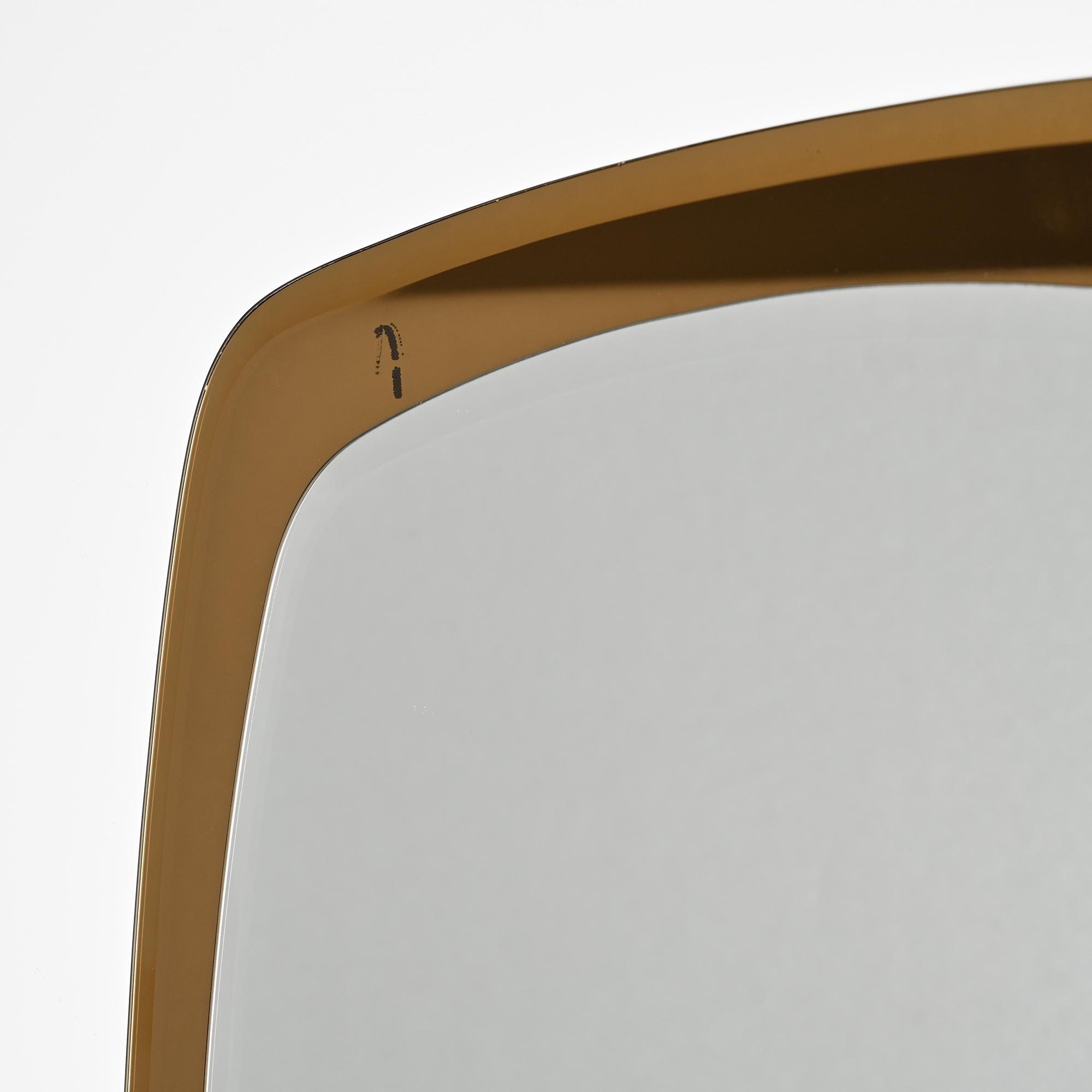 Square smoked glass mirror, Italy, 1970