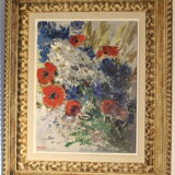 "Still life with bouquet of flowers" oil on isorel by Raphael Ludovic
