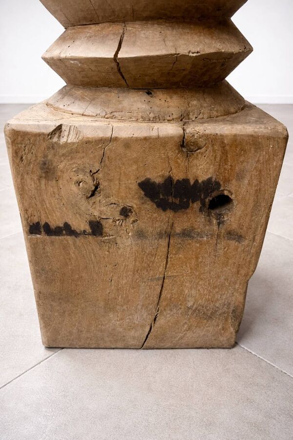 Vis de pressoir en bois sculpté  – Objet déco/indust