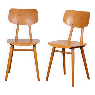 Pair of wooden chairs produced by Ton, 1960