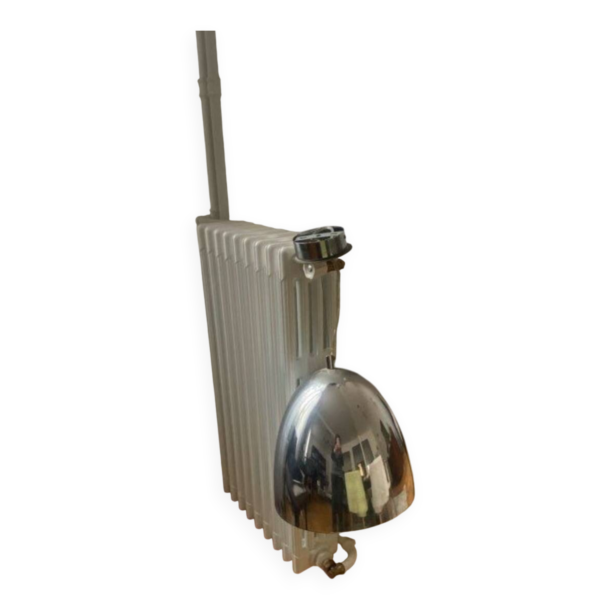 Vintage chrome metal pendant – 1970s design
