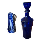 Lot bouteille liqueur avec bougeoir