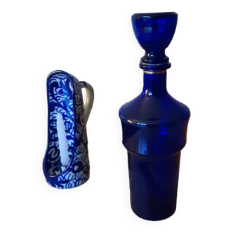 Set liquor bottle with candle holder
