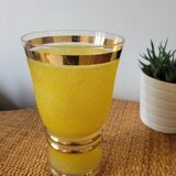 Vase granité jaune et doré