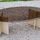 70s travertine and smoked glass designer coffee table