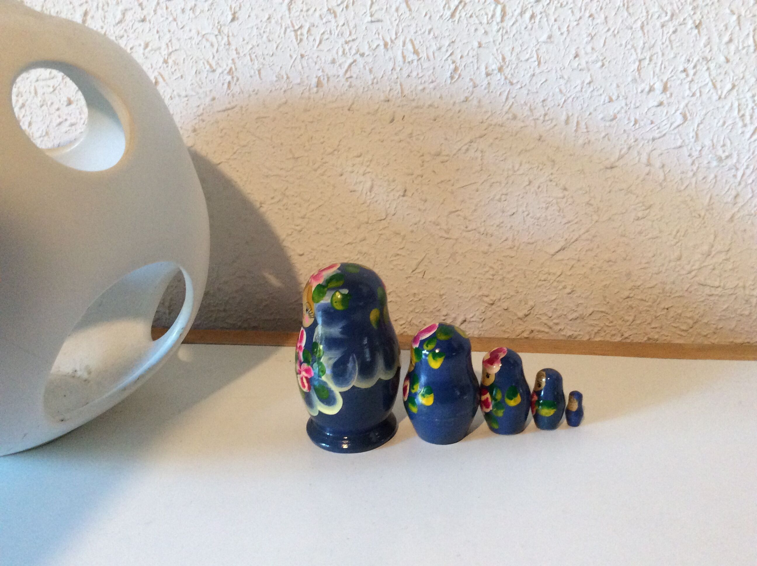 Vintage blue Matriochka Russian dolls