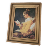 The e-reader reproduction on canvas