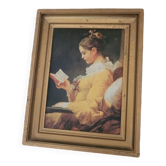 The e-reader reproduction on canvas