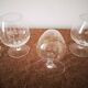 Lot of 5 balloon cognac glasses engraved with an N topped with a crown
