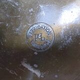 Large art deco stamped brass planter