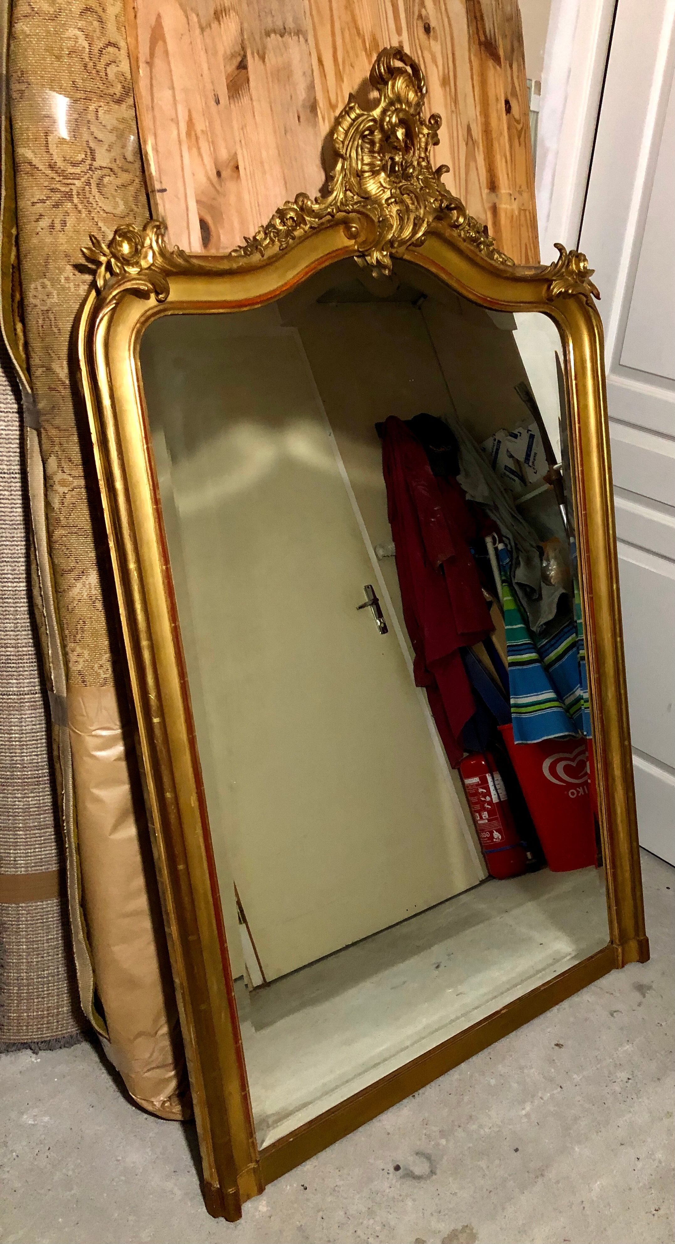 Golden mirror Louis Philippe nineteenth century Louis XV large model 100x170cm
