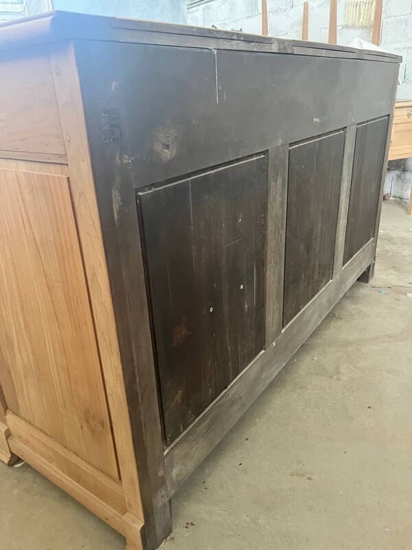Bahut enfilade vintage en bois brut