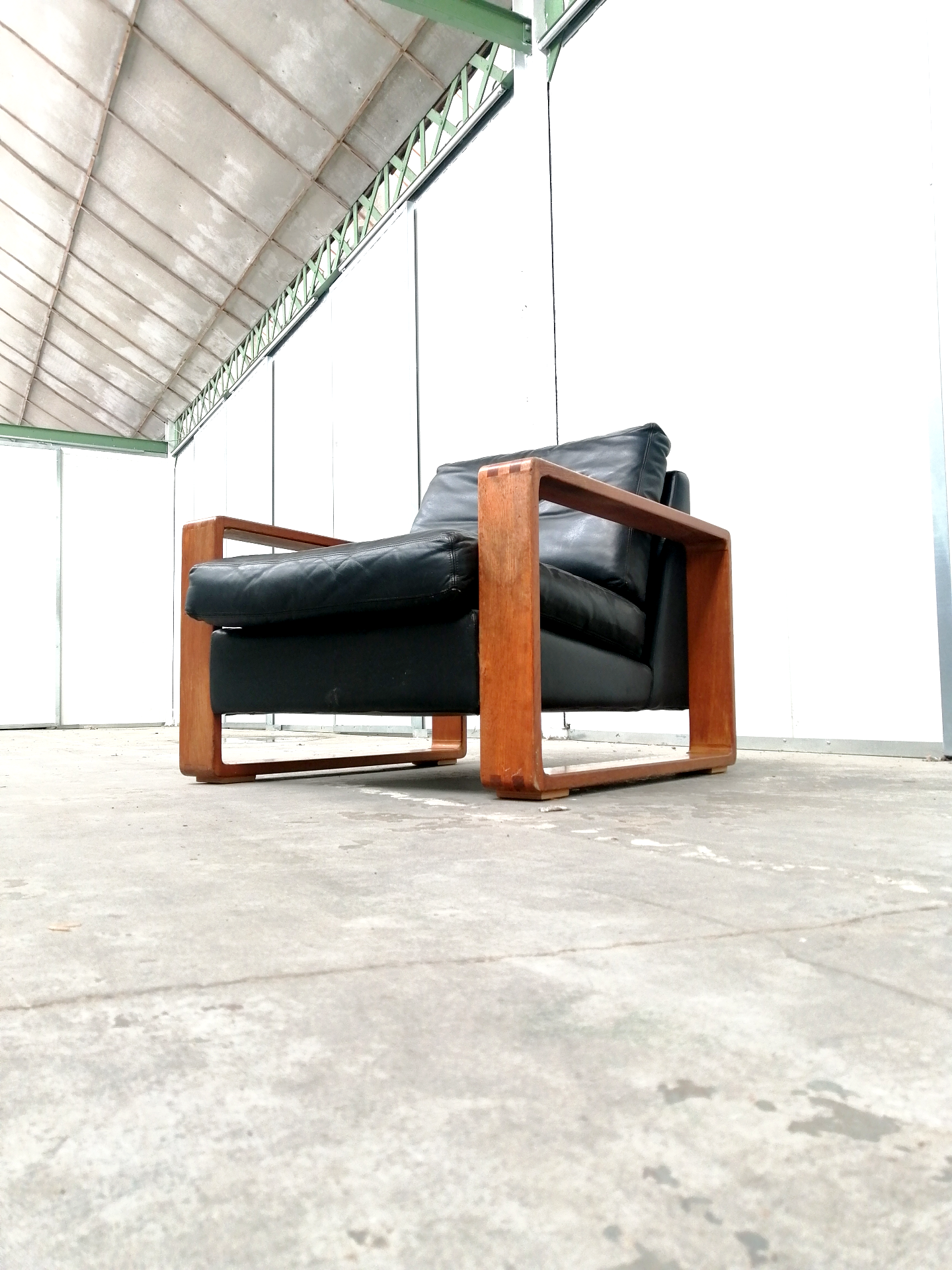 Leather lounge chair, Finland, 1960s