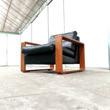 Fauteuil en cuir, Finlande, années 1960