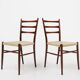 Teak dining chairs with braided rope seat, Belgium 1960s